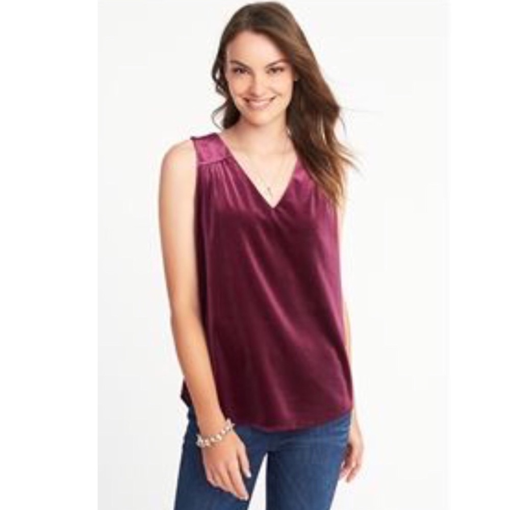 Burgundy Old Navy velvet top